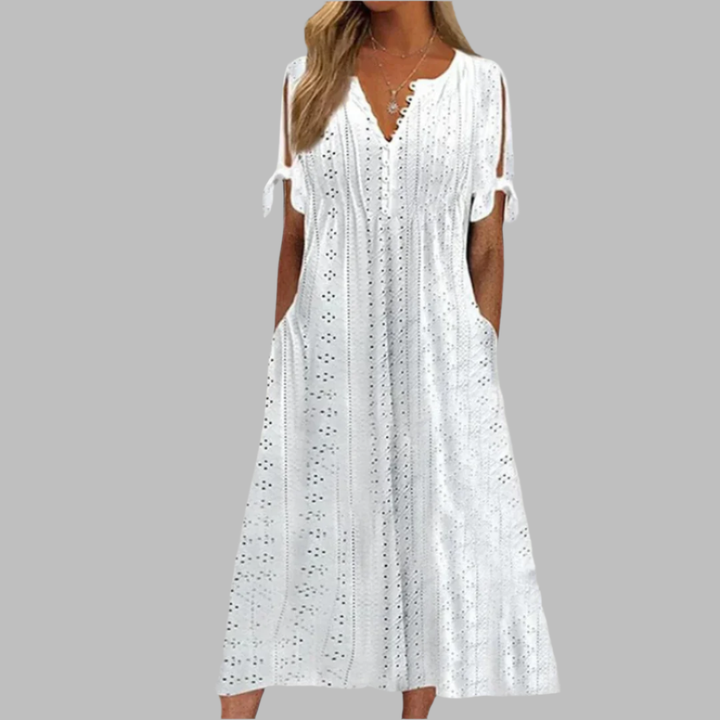 Stylish Tie-Sleeve Casual Dress