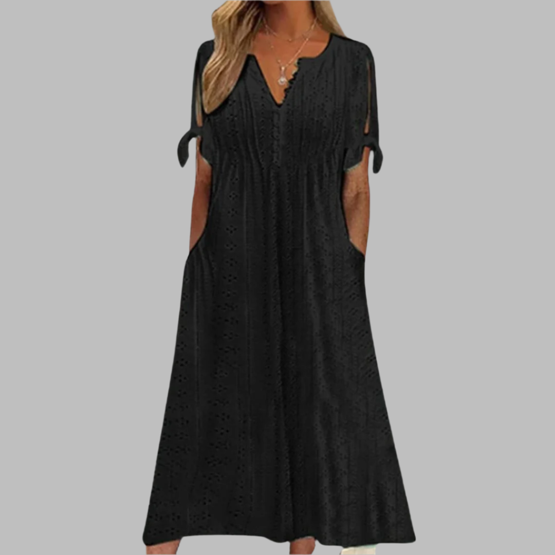 Stylish Tie-Sleeve Casual Dress