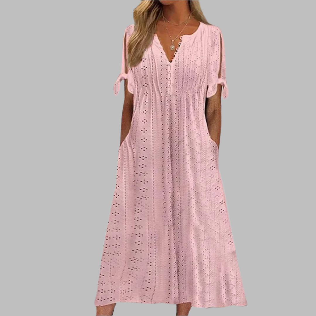Stylish Tie-Sleeve Casual Dress