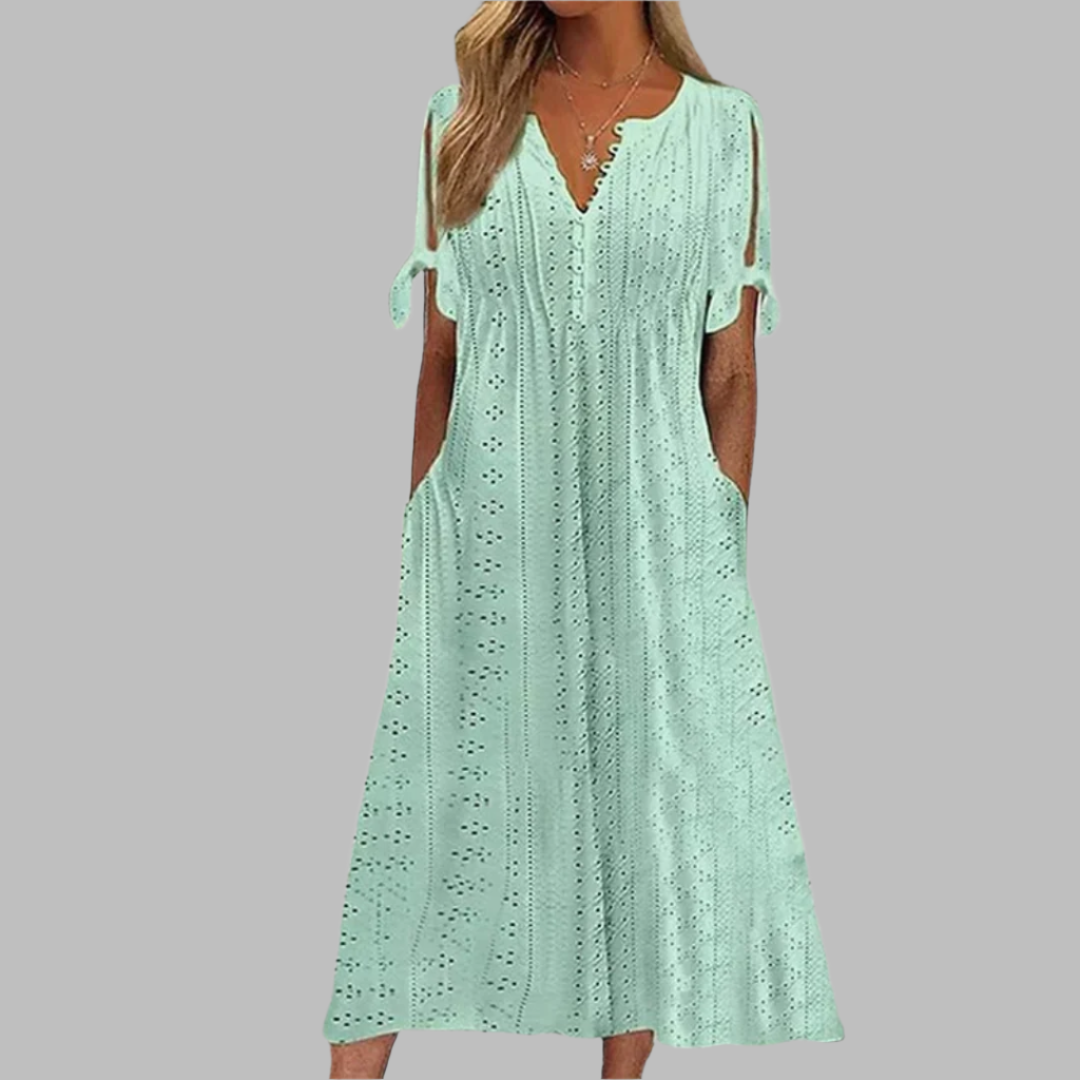 Stylish Tie-Sleeve Casual Dress