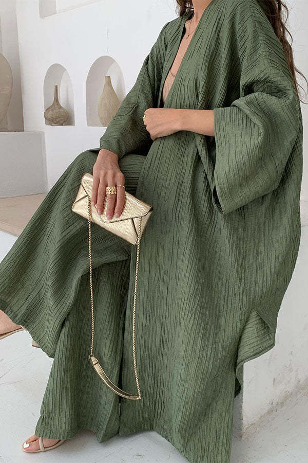 Stylish Pleated Kimono Dress