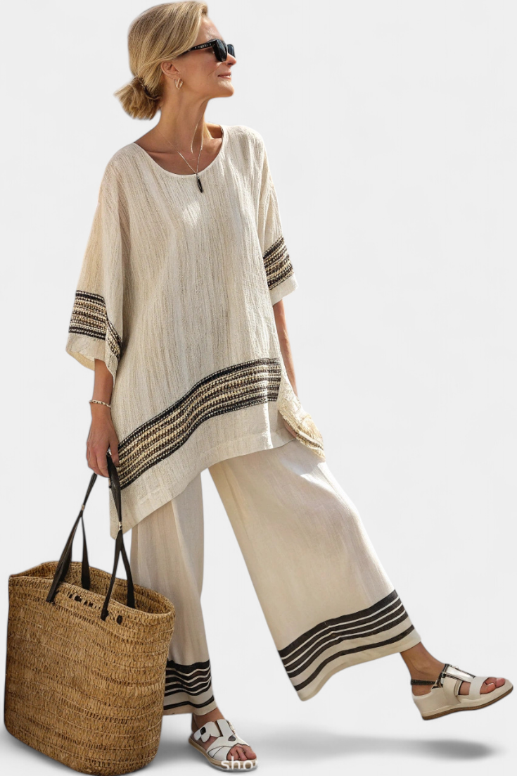 María | Bamboo Linen Stripe Set
