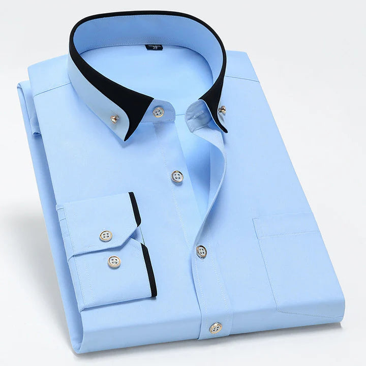 Brahim | Stylish Contrast Collar Button-Down Shirt