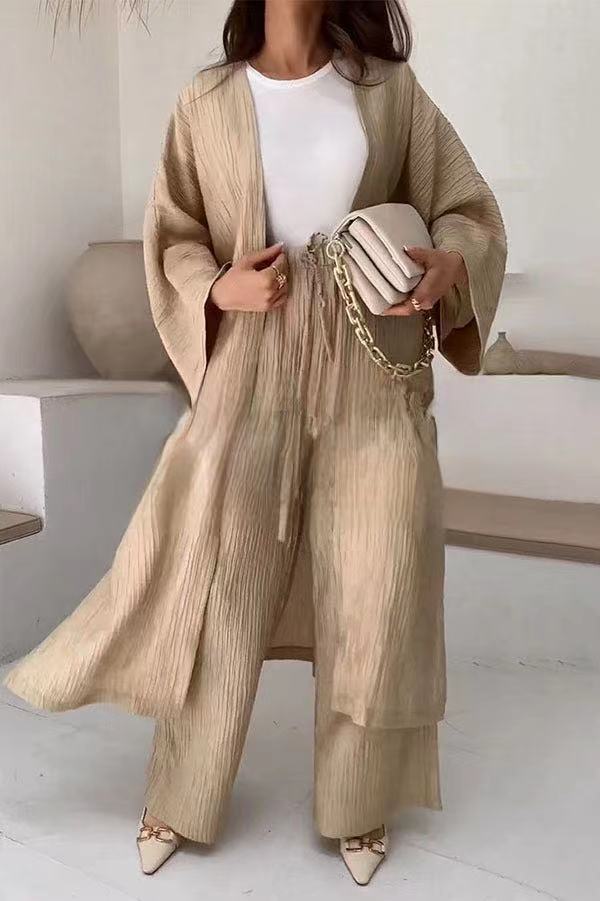 Stylish Pleated Kimono Dress