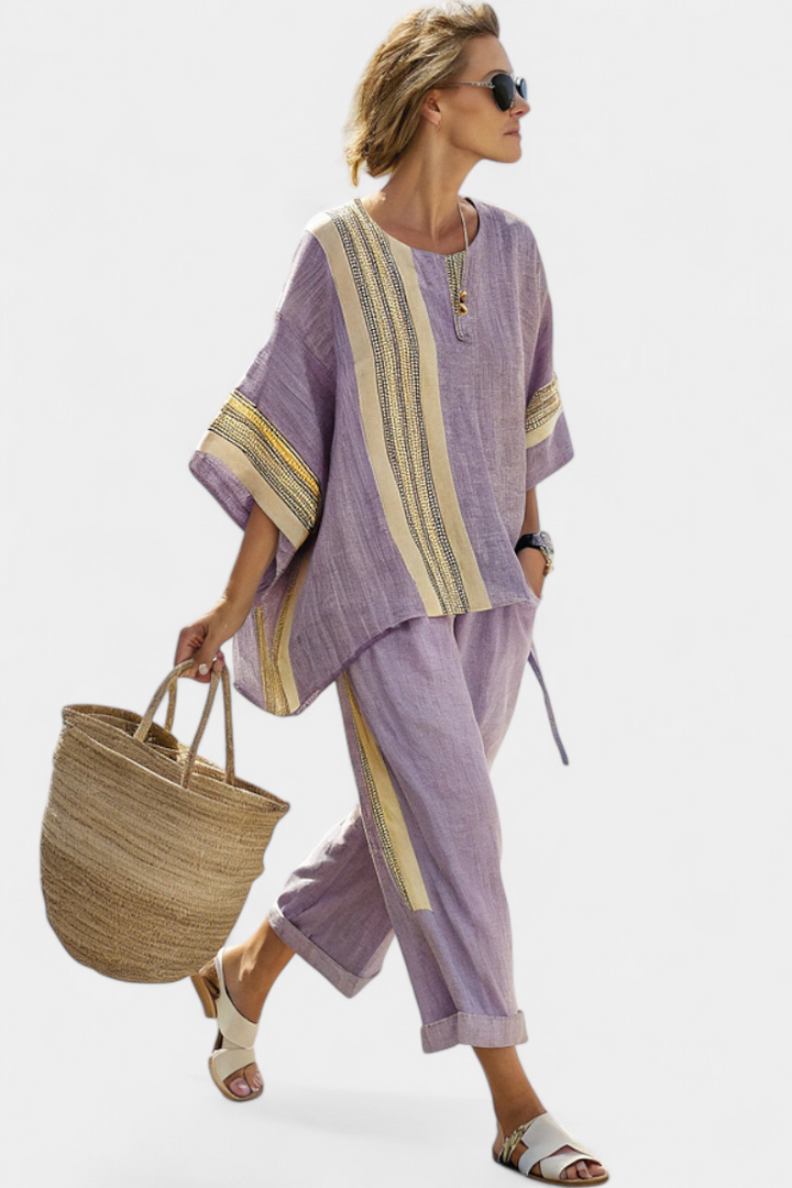 María | Bamboo Linen Stripe Set