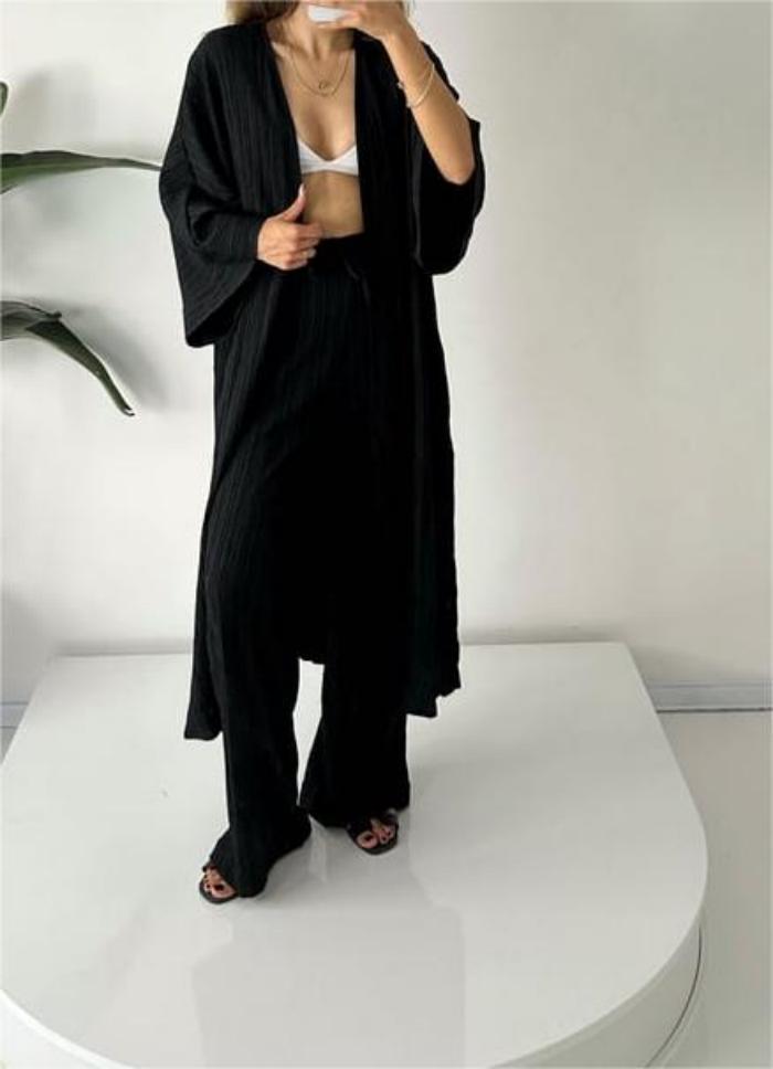 Stylish Pleated Kimono Dress