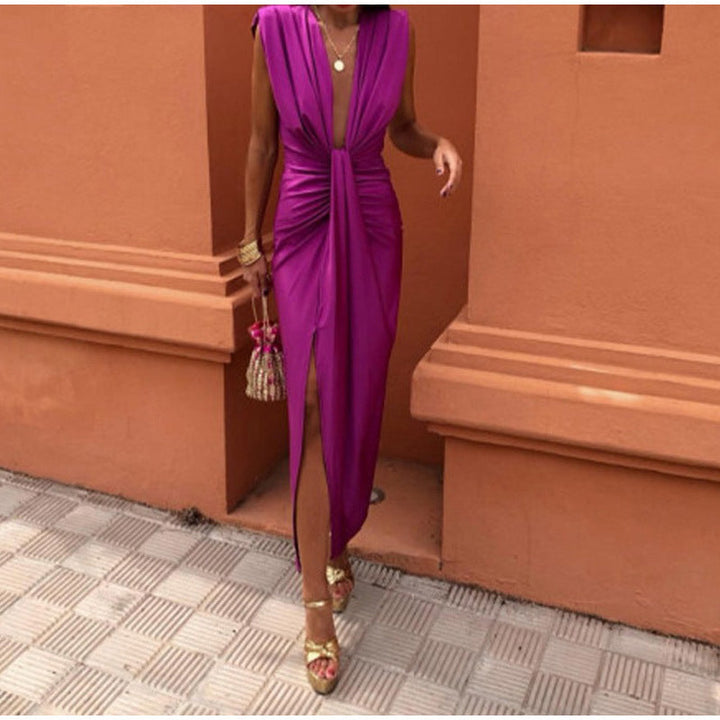 Crocetta™ | Elegant Dress with Deep Neckline