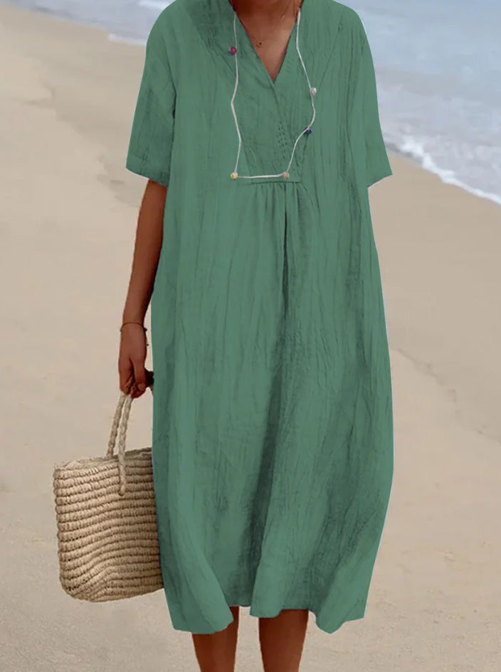 Casual V-Neck Summer Dress