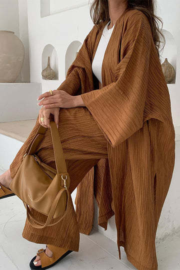 Stylish Pleated Kimono Dress