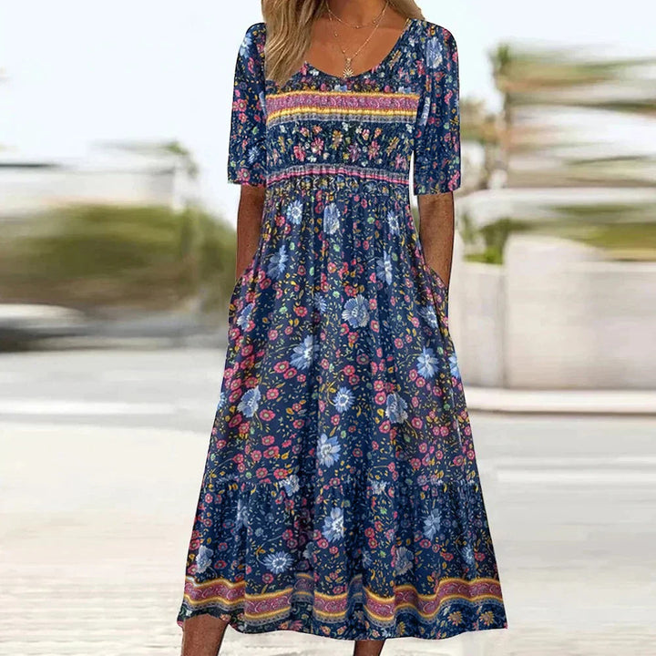 Bohemian Floral Plus-Size Summer Dress