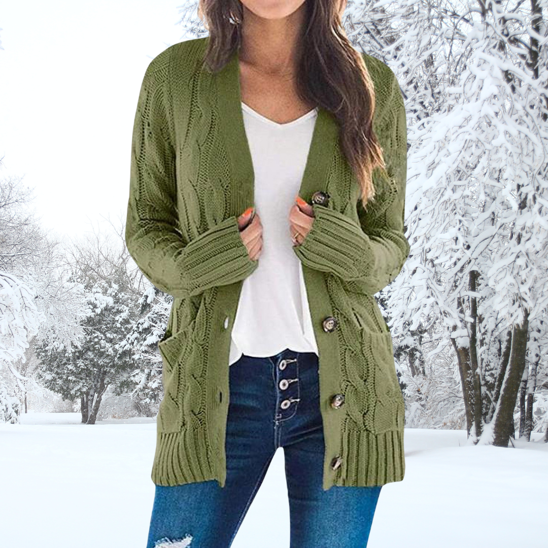 Stylish Button-Up Knit Cardigan