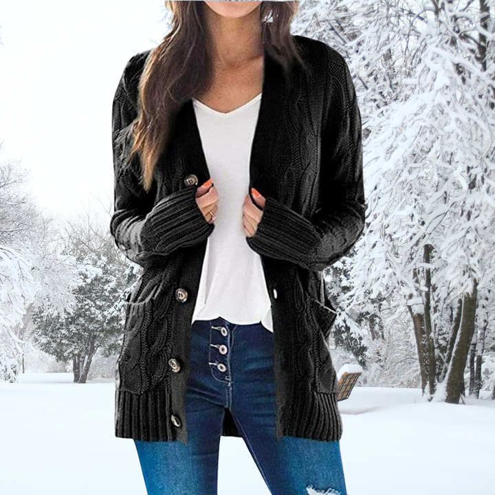 Stylish Button-Up Knit Cardigan