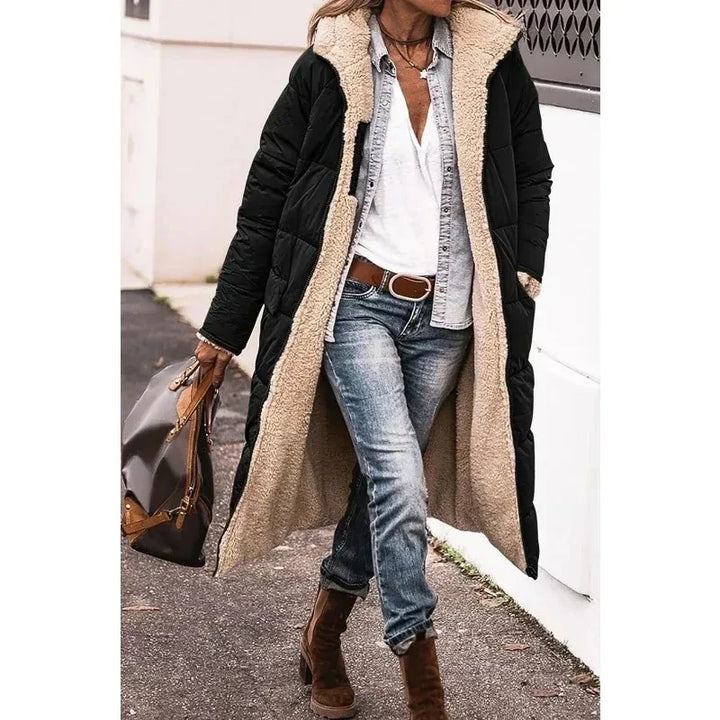 Oversized Sherpa-Lined Winter Coat