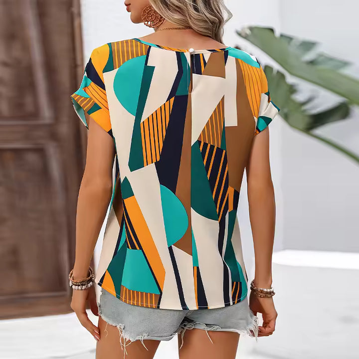 Casual Rolled-Edge Round Neck Pullover