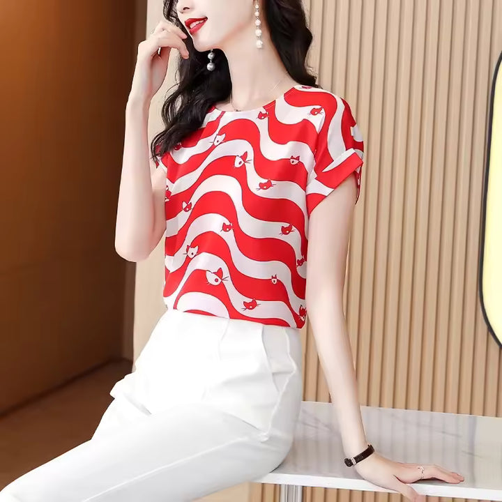 Casual Printed Loose Short Sleeve