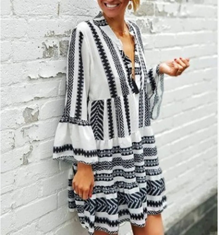 Colorful Boho Striped Dress