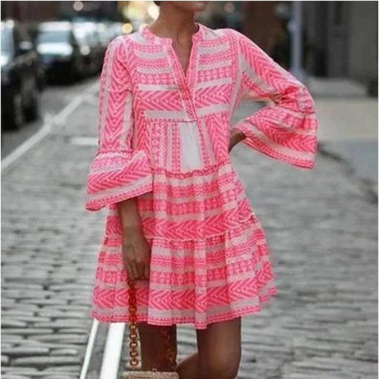 Colorful Boho Striped Dress