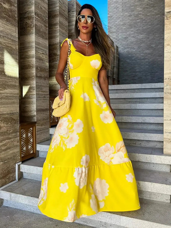 Stylish Floral Maxi Dress with Slit