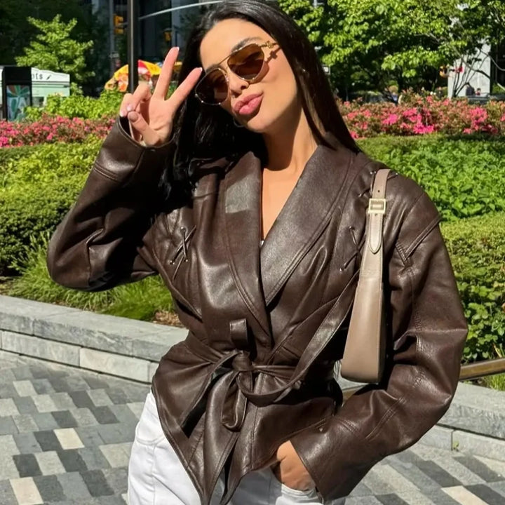 Mackenzie | Women  Leather Jacket | Oversized Fit