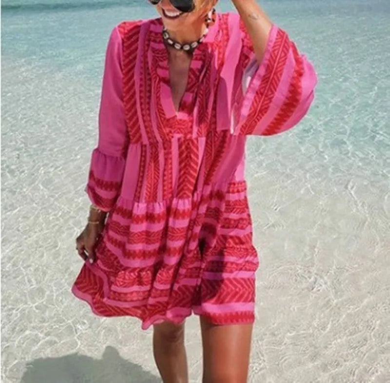 Colorful Boho Striped Dress