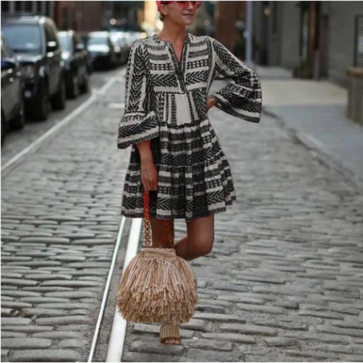 Colorful Boho Striped Dress