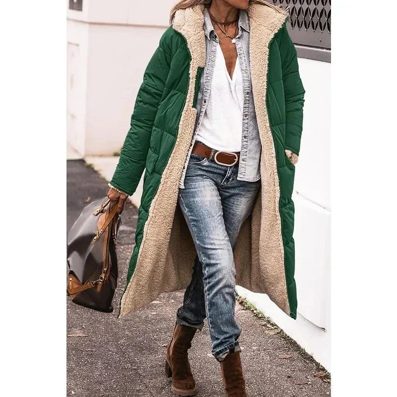 Oversized Sherpa-Lined Winter Coat