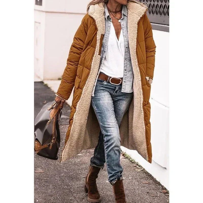 Oversized Sherpa-Lined Winter Coat