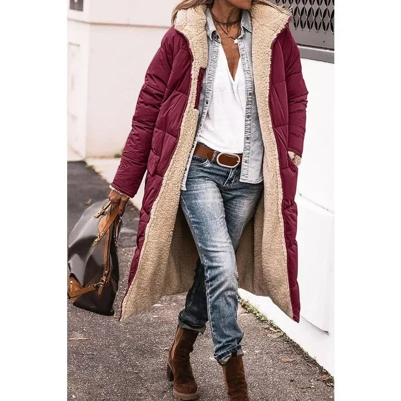 Oversized Sherpa-Lined Winter Coat