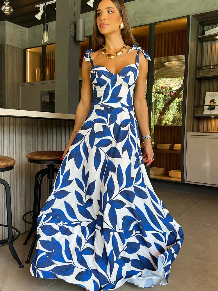 Stylish Floral Maxi Dress with Slit