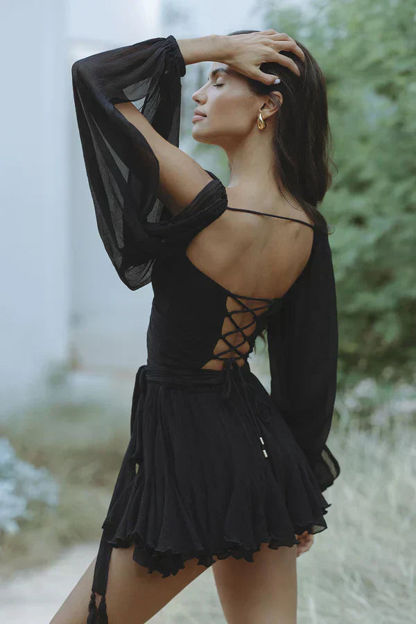 Stylish Black Wrap Dress
