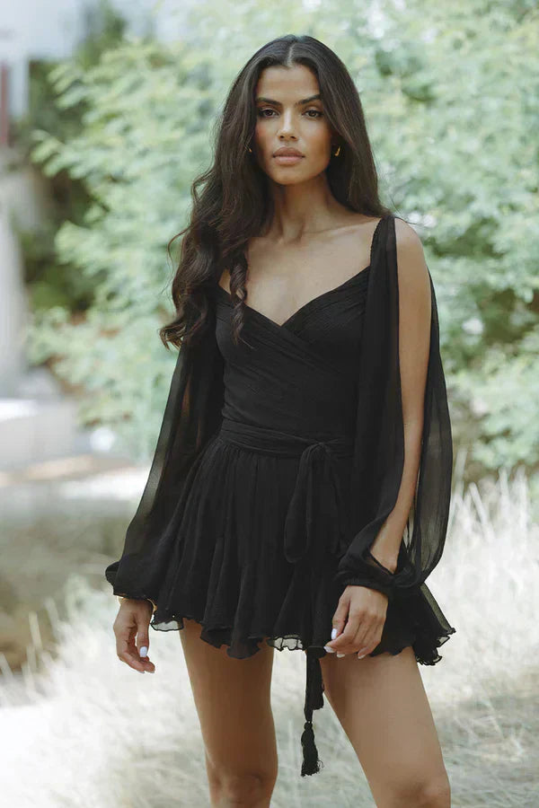 Stylish Black Wrap Dress