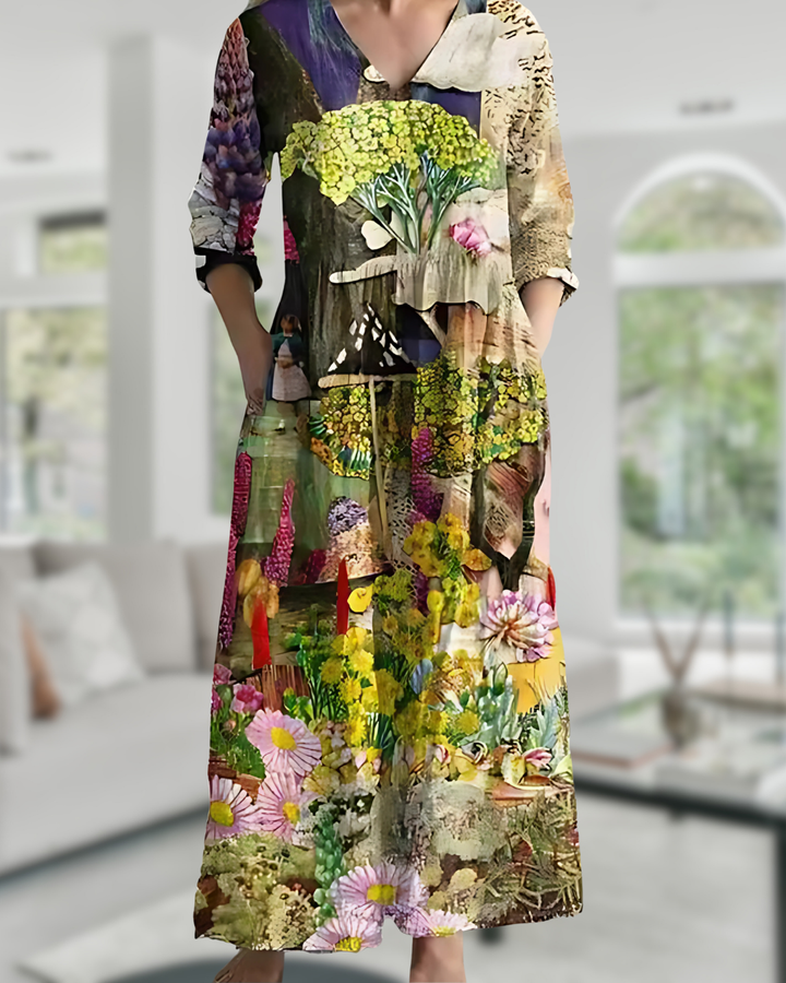 Mariel  | Long Printed Maxi Dress