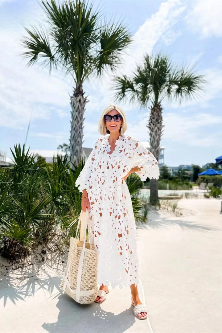 Stylish Laser-Cut A-Line Dress