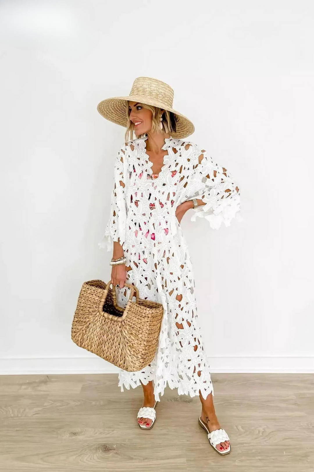 Stylish Laser-Cut A-Line Dress