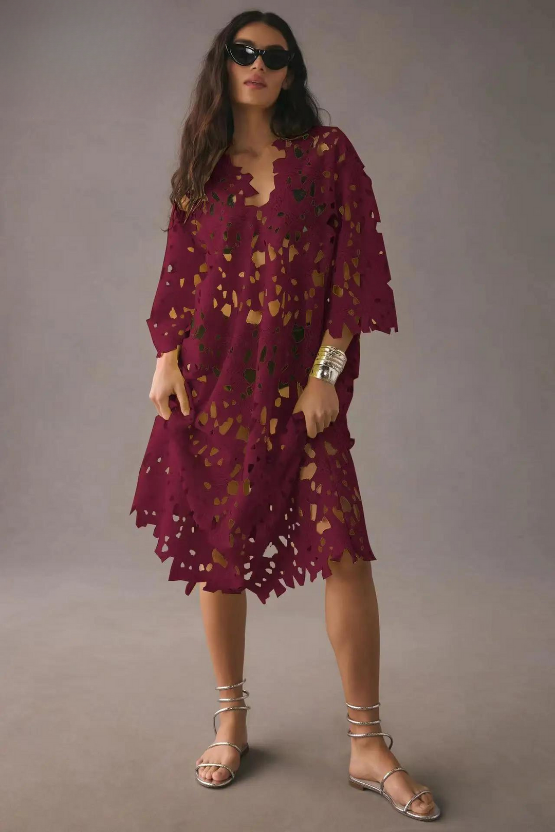 Stylish Laser-Cut A-Line Dress