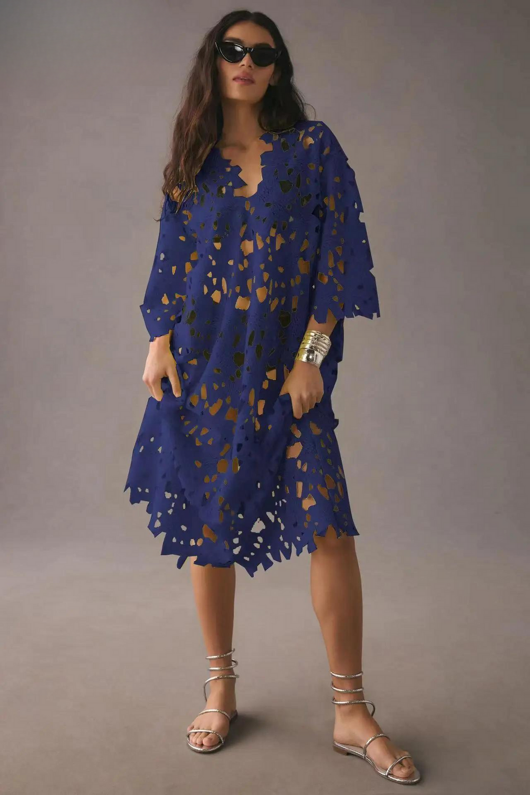 Stylish Laser-Cut A-Line Dress