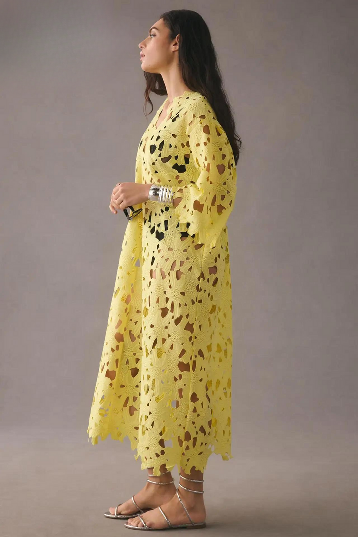 Stylish Laser-Cut A-Line Dress