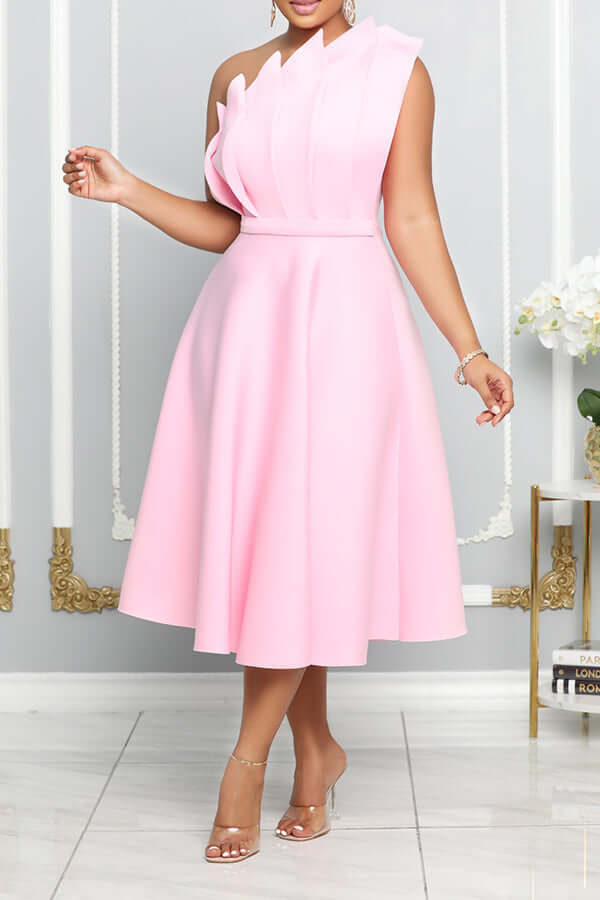 Stylish One-Shoulder Midi Dress