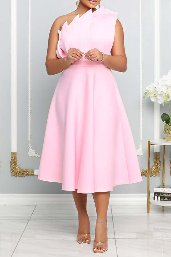 Stylish One-Shoulder Midi Dress