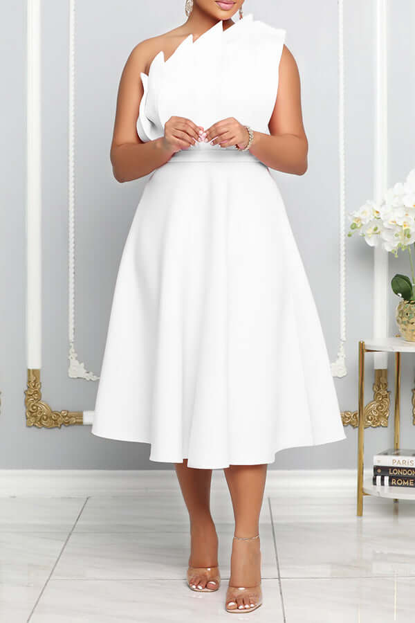 Stylish One-Shoulder Midi Dress