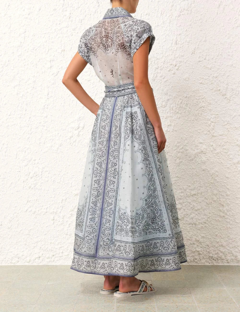 Button-Down Belted Waist Dress