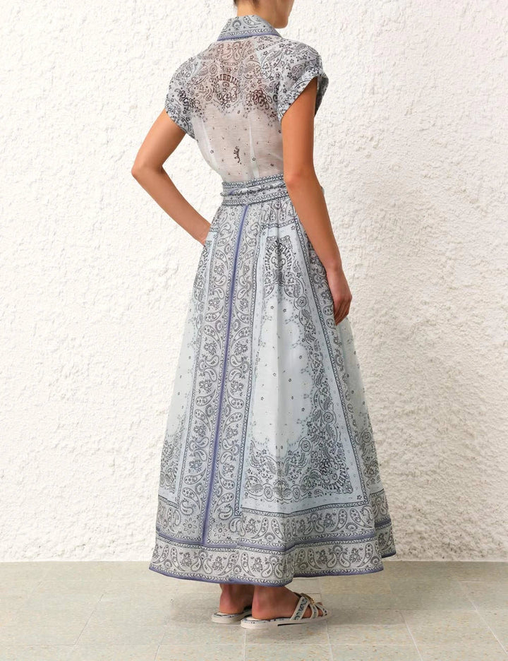 Button-Down Belted Waist Dress