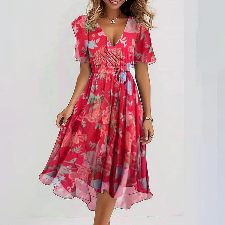 Stylish Floral Wrap Dress