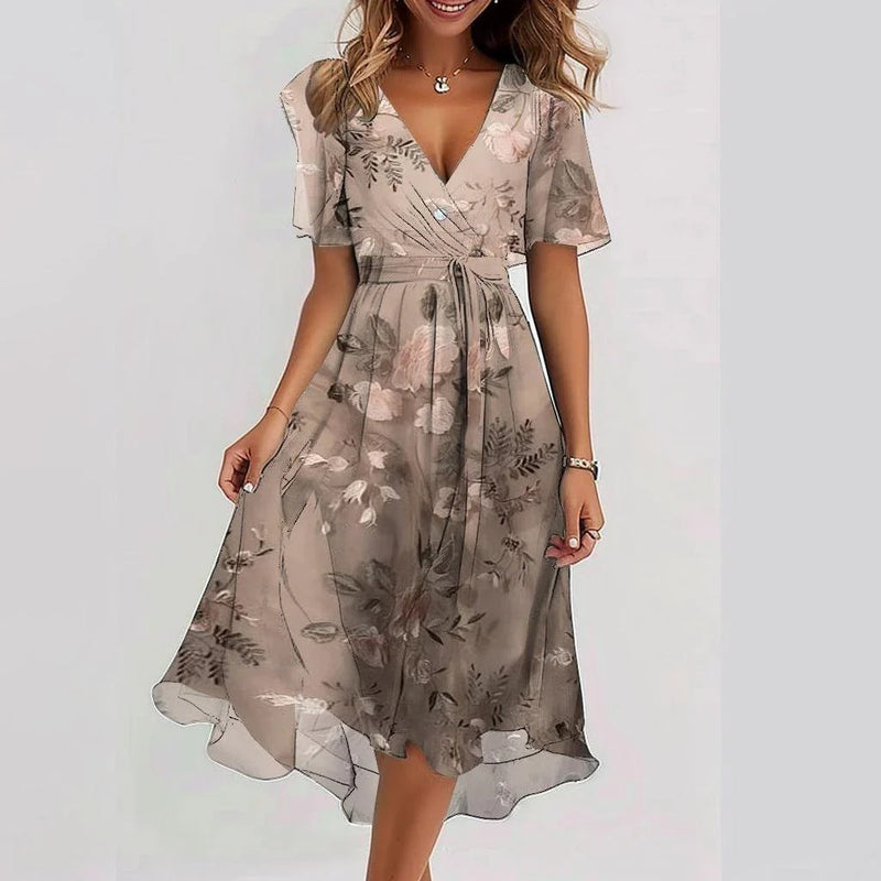Stylish Floral Wrap Dress
