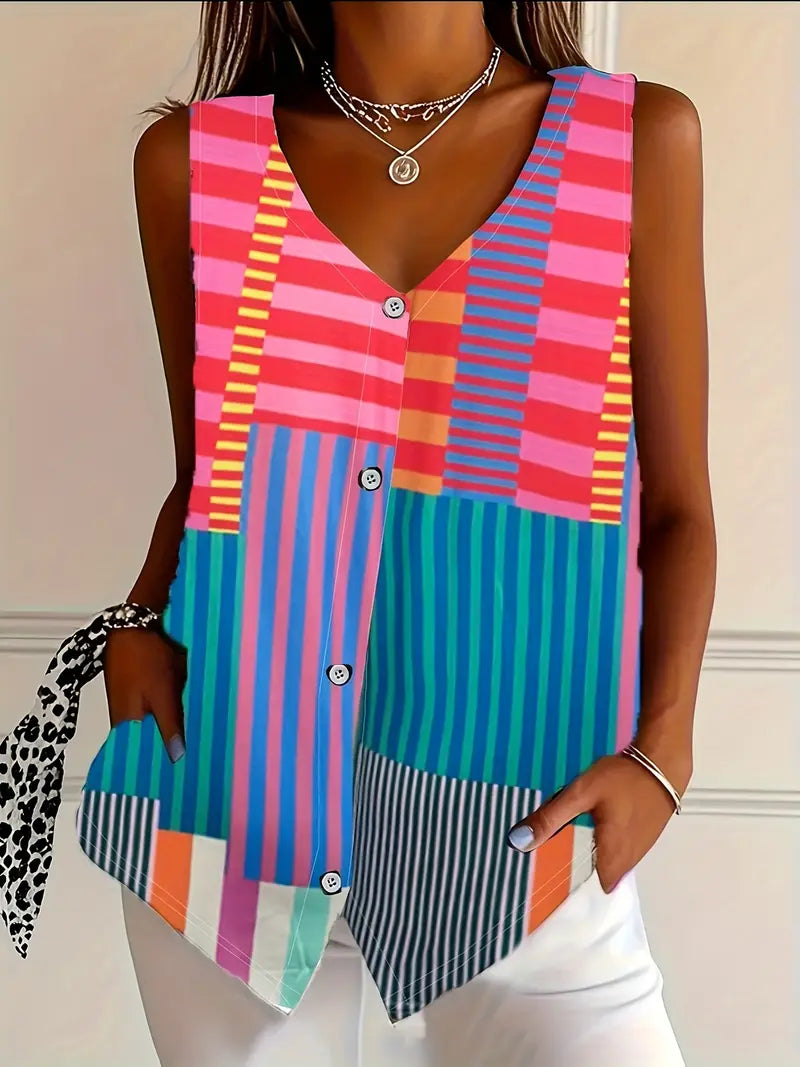 Alethea - Elegant Casual Sleeveless Blouse