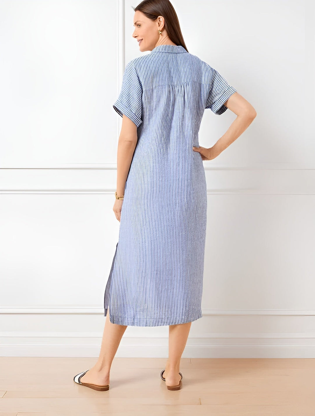 Fioria™ Flattering Striped Shirtdress