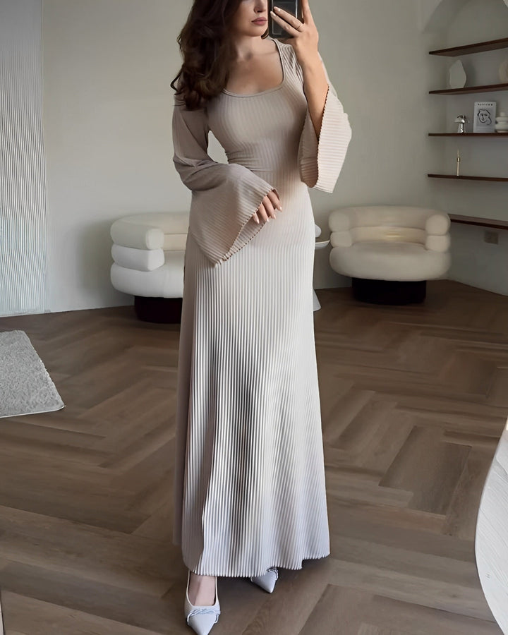 Stylish Ribbed Long Sleeve Dress