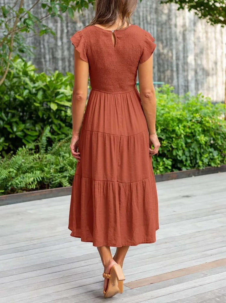 Stylish Casual Tiered Dress