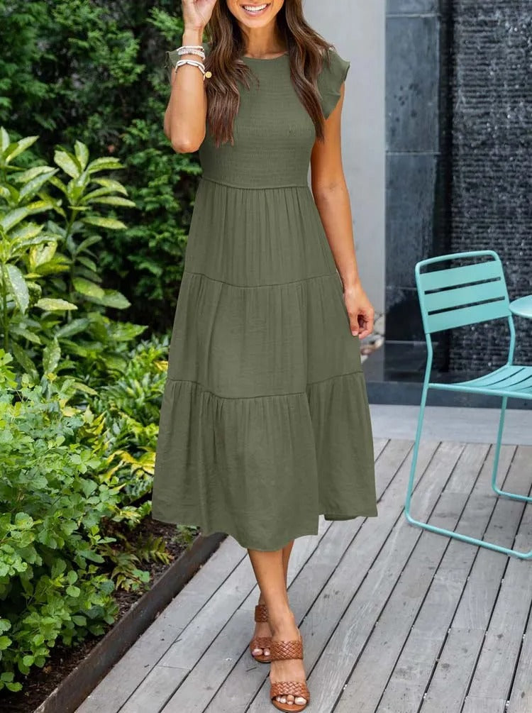 Stylish Casual Tiered Dress