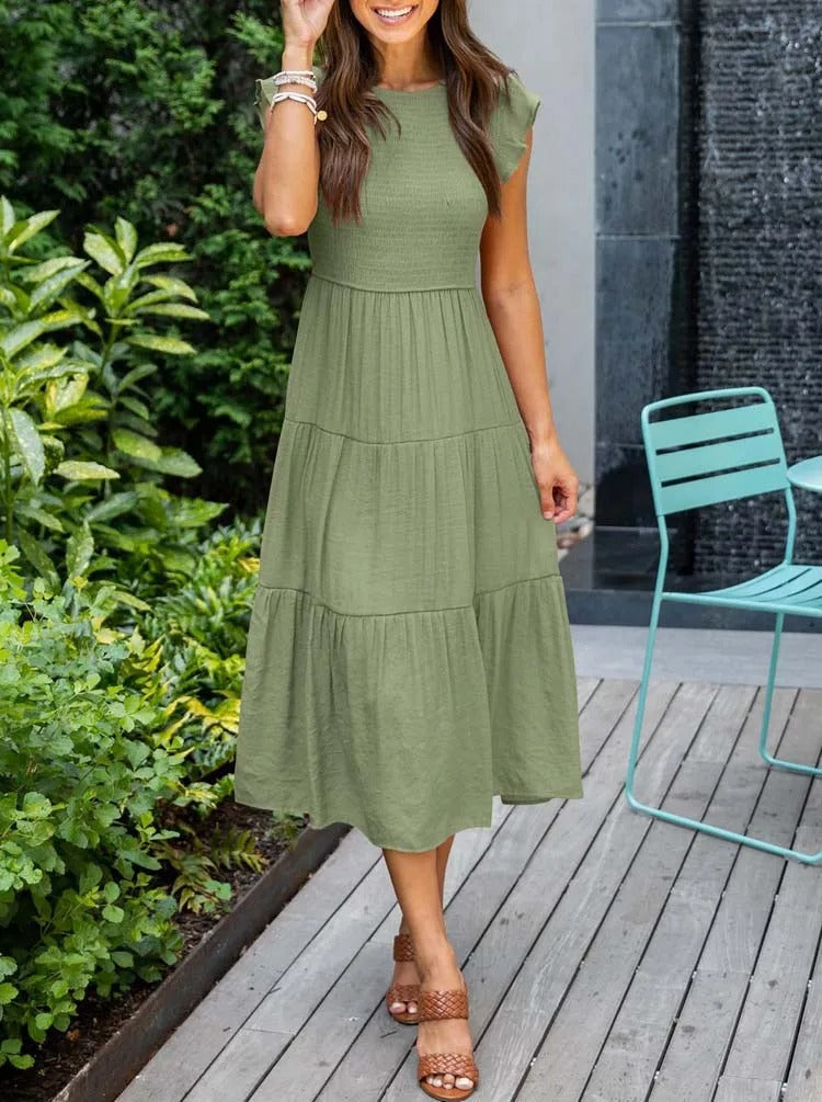 Stylish Casual Tiered Dress